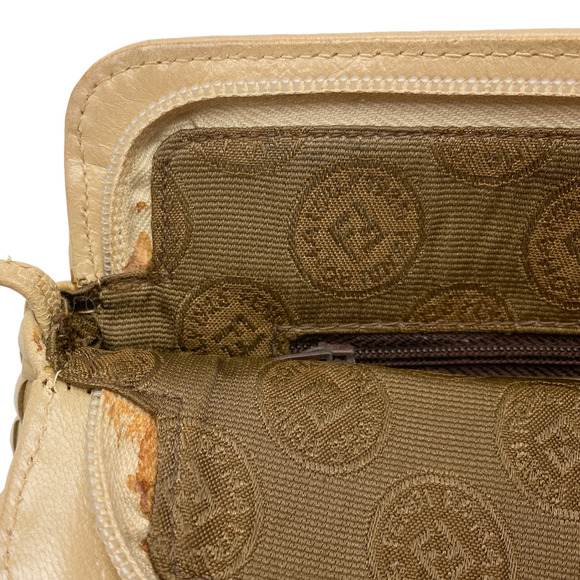 Vintage Fendi Vintage Tan Woven Leather Crossbody Bag Purse - Picture 12 of 12